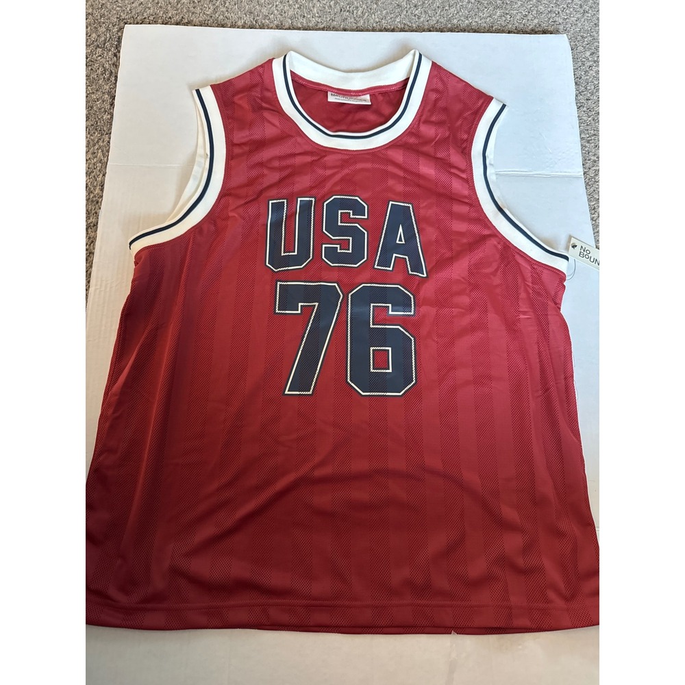 No Boundaries Mens USA 76 Graphic Mesh Basketball Jersey Tank Red XL NWT